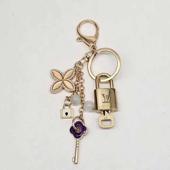 Authentic Louis Vuitton Lock & Key with unbranded Bagcharm, Keycharm, Keychain - Picture 2 of 6